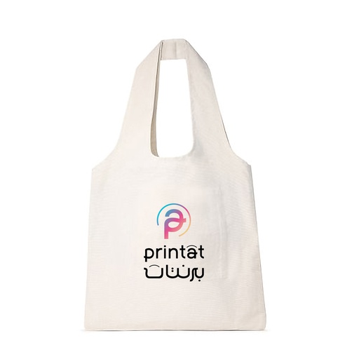 [1014] حقيبة قماش بيج مطبوعة